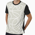 Doodle Line Art Pattern | White on Beige / Light Warm Gray by itsjensworld