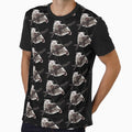 Opossum's butt on a branch pattern, small print black edition by bye-then