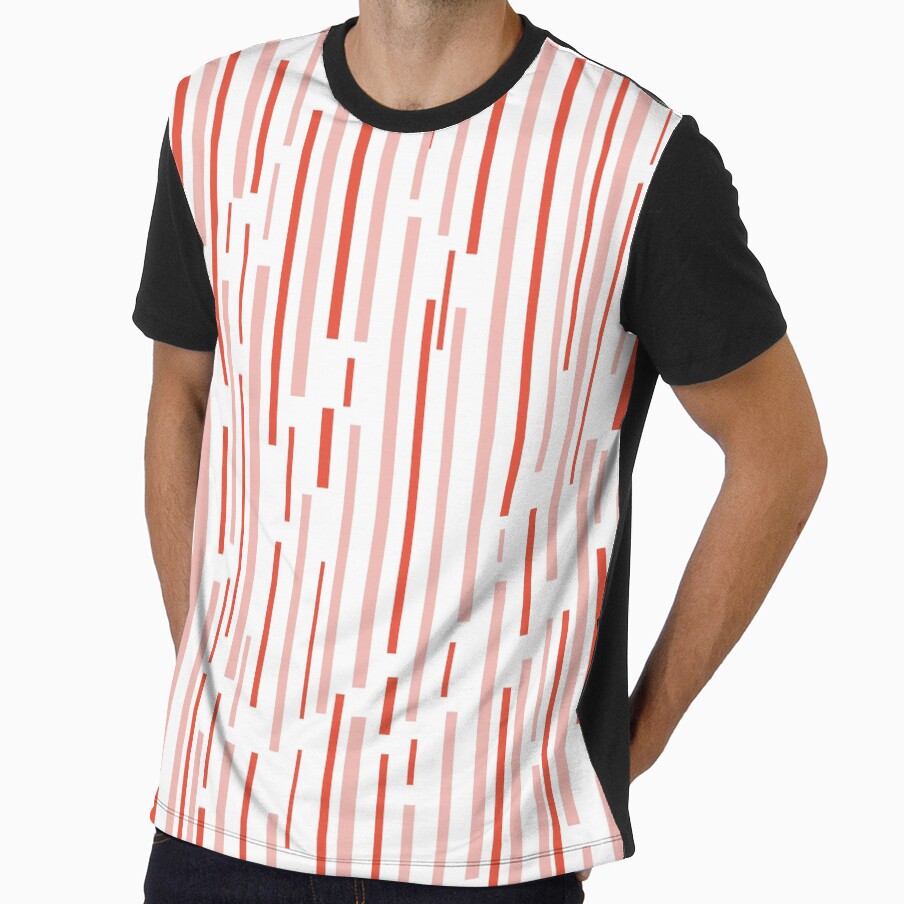 Leitungen Cheerful Line Pattern in Pink, Red, and White by kierkegaard