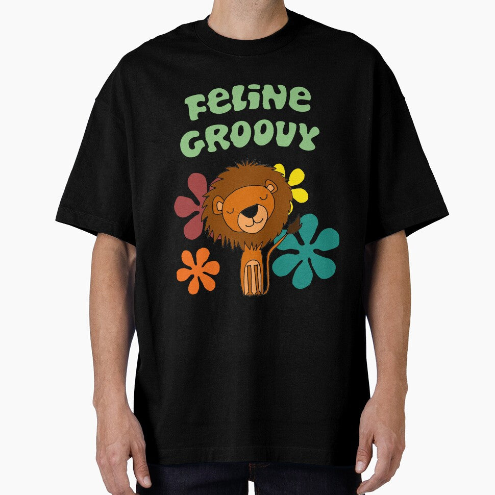 Funny Feline Groovy Lion Retro Cartoon by Nature's Fancy
