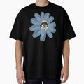 Groovy Trippy Blue Flower with Eye Sticker by libscreates