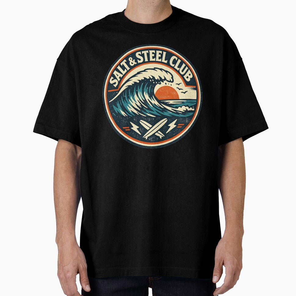 Salt & Steel Club Surf Sticker – Vintage Gulf Coast Wave Decal by Fierce Wave Supply Co.