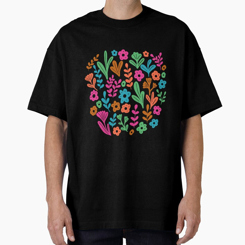 Folk ditsy colorful flower pattern by Illustrated by Nat