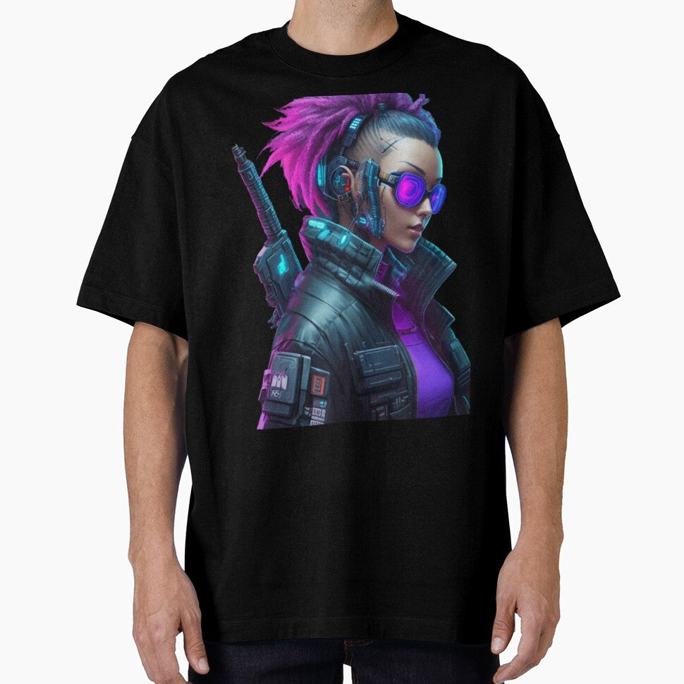 Cyberpunk Woman - Sci-Fi Character Art Print by aiprintiq