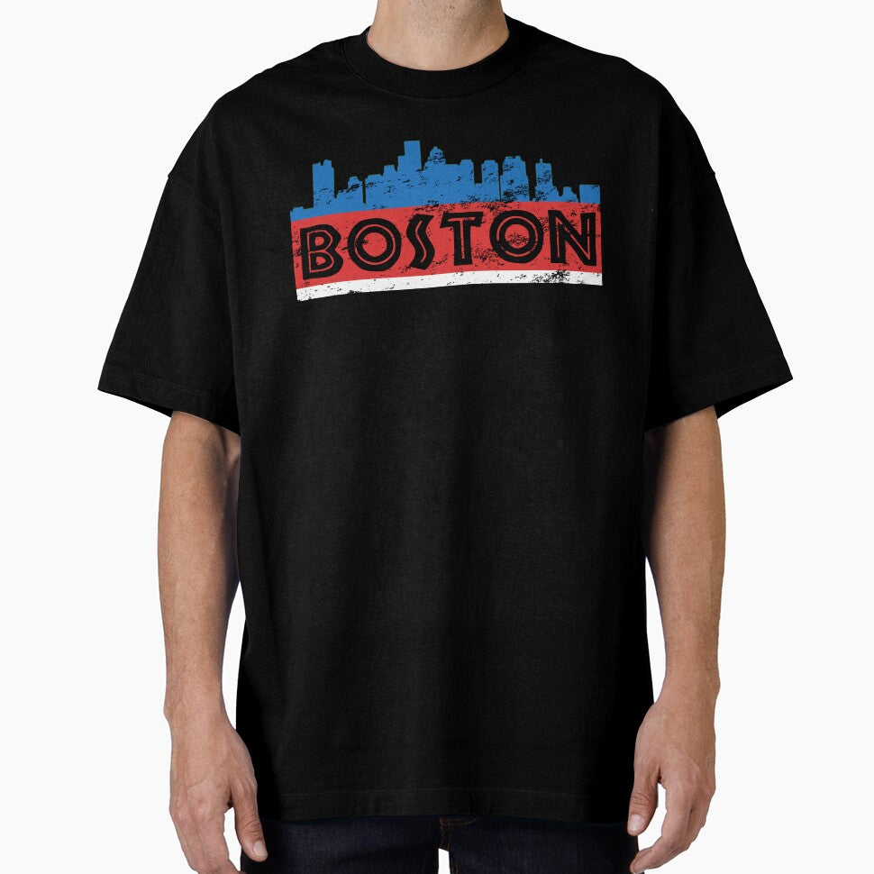 Boston Massachusetts City Tourist Casual Vintage T-Shirts by Zavola