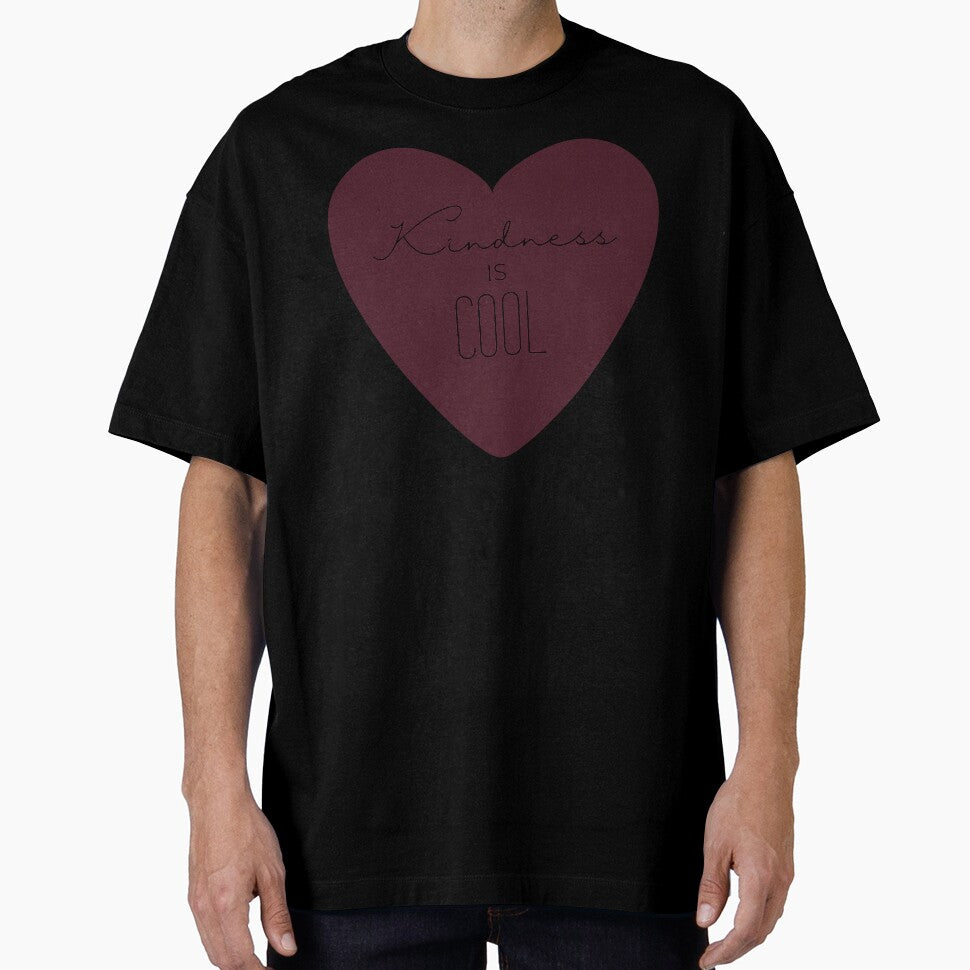 Kindness Is Cool – Cute Pink Heart Positive Quote Design by SunnyIris