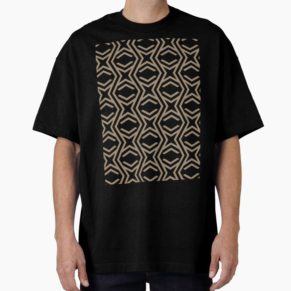 Black and Brown Zig Zag Stripe Star Pattern Pairs DE 2022 Trending Color Tuscan Mosaic DE6208 by ColorOfTheYears