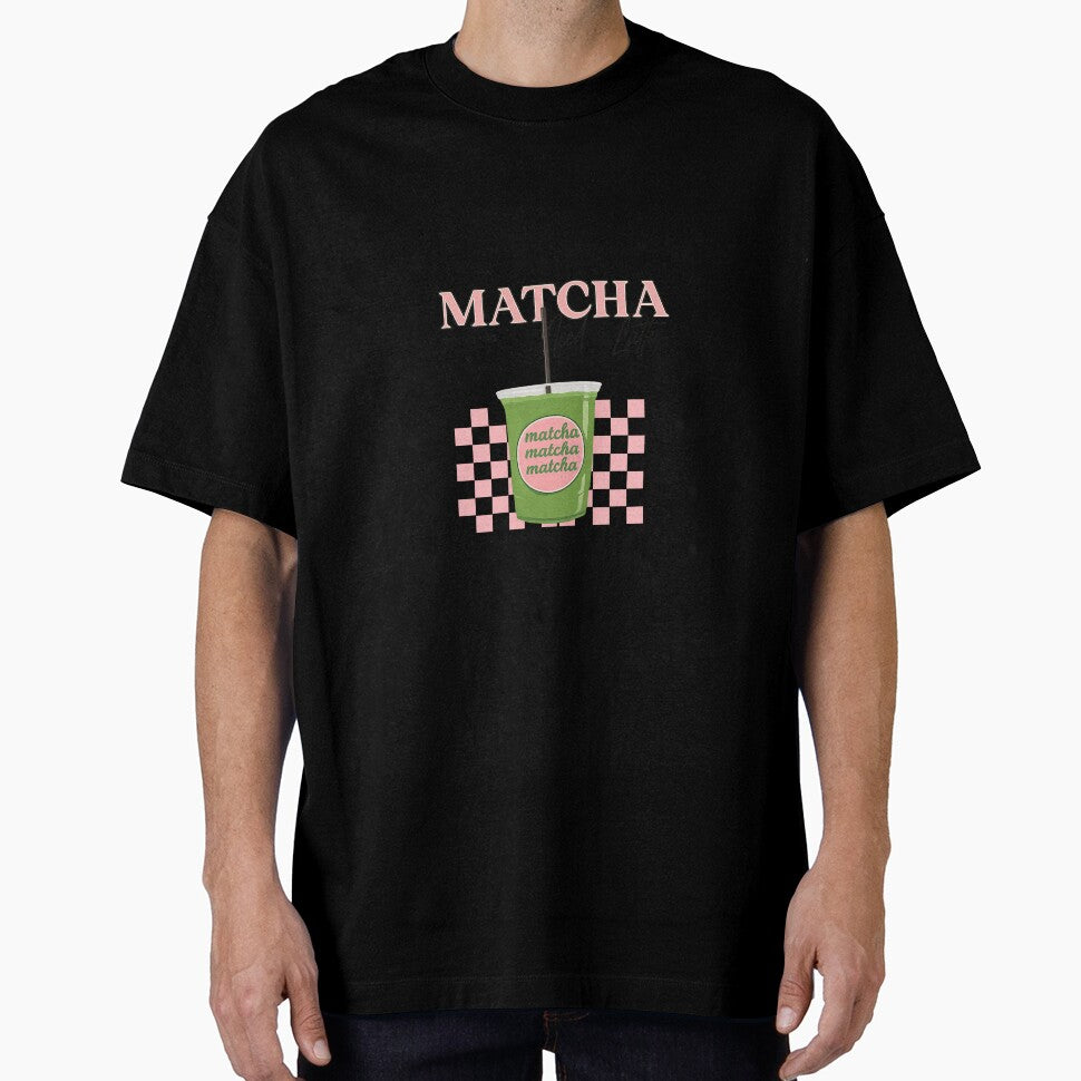 Matcha Iced Latte Aesthetic – Green Tea Drink Design by CapyToon