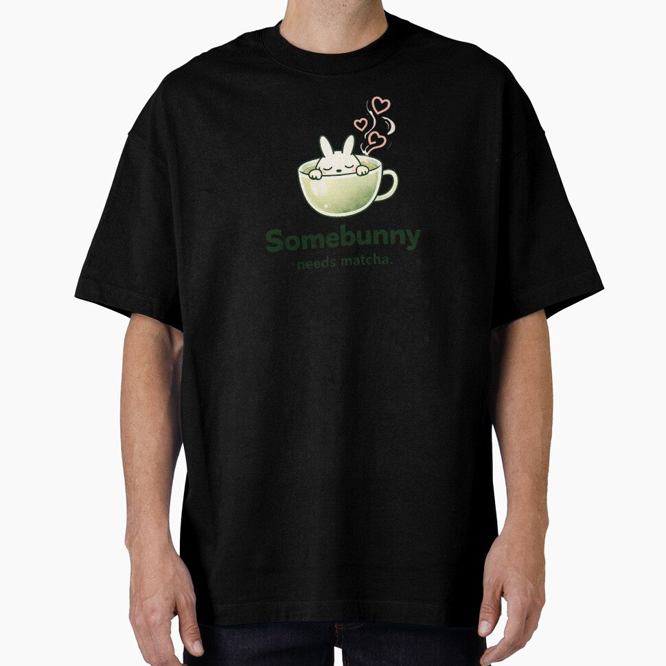 Cute bunny in matcha – Somebunny needs matcha by Dennis' Creative Corner