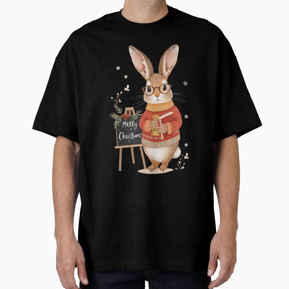 Teacher Bunny Merry Christmas Design by zoocore