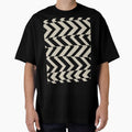 Black and Tan Retro Chevron Stripe Pattern Pairs DE 2022 Popular Color Doric White DET641 by ColorOfTheYears