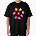 Retro Groovy Colorful Hippie Flowers by Yasminepatterns