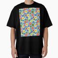 GROOVY RETRO FLOWER POWER GIRLY 70S AND 60S STYLE PRIMARY COLOR BLUE by blomastudios