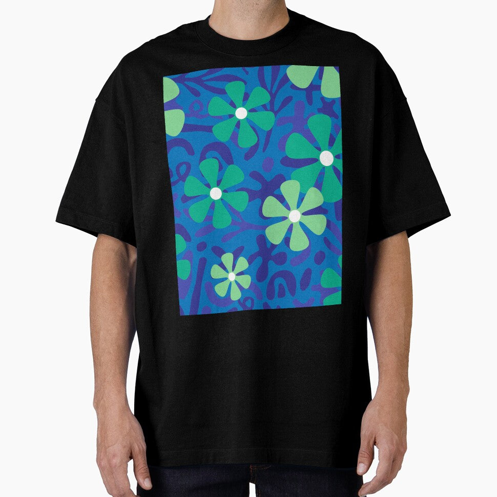 Purple pattern and green flowers retro pattern by BritishDelights