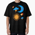sun and moon celestial contemporary art by cutecrazytshirt
