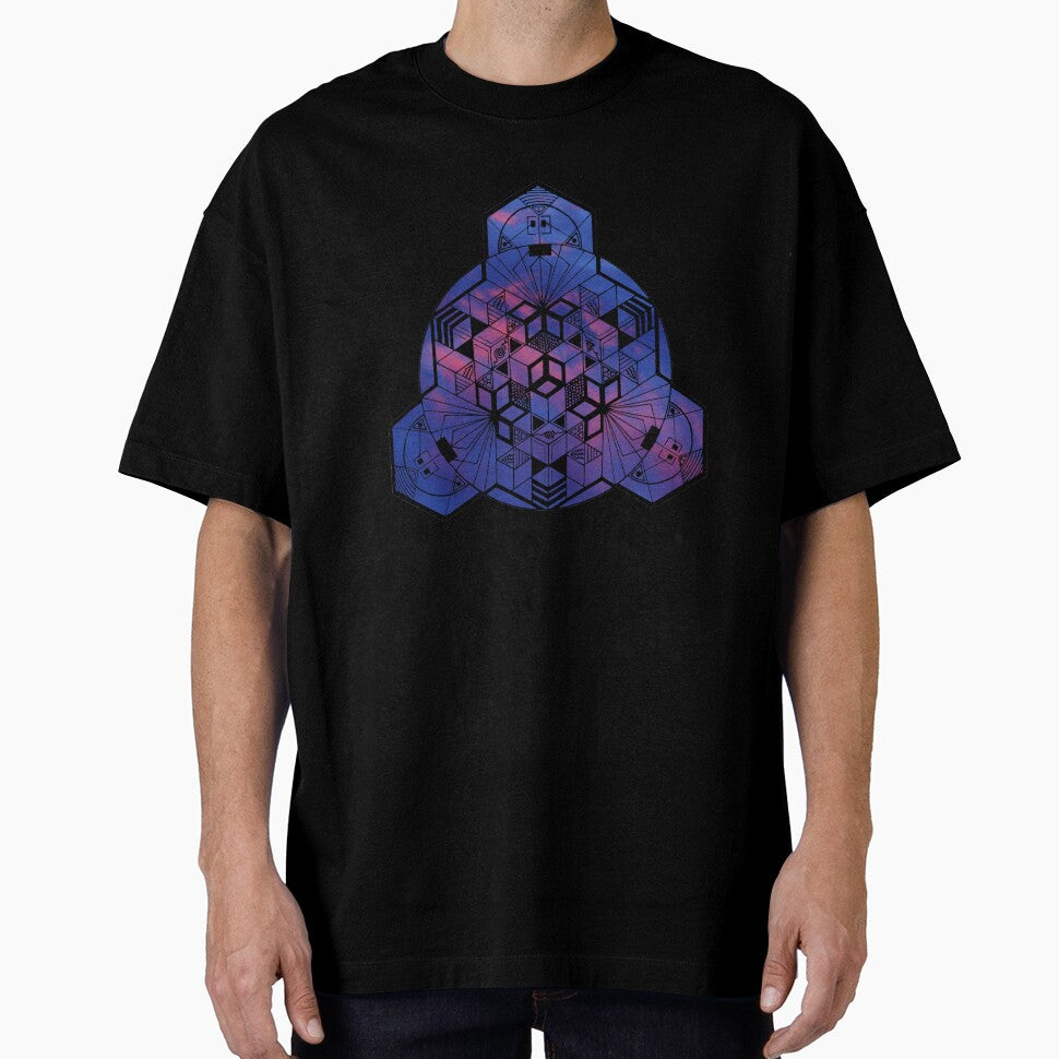 Dark Red Blue Sky Cube Mandala 180° Resized by createVisions