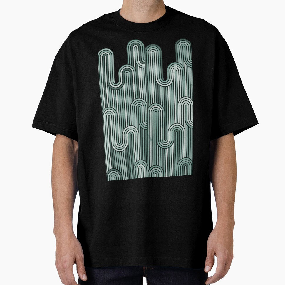 Retro Wavy Stripes - Sage Green by SilverPegasus