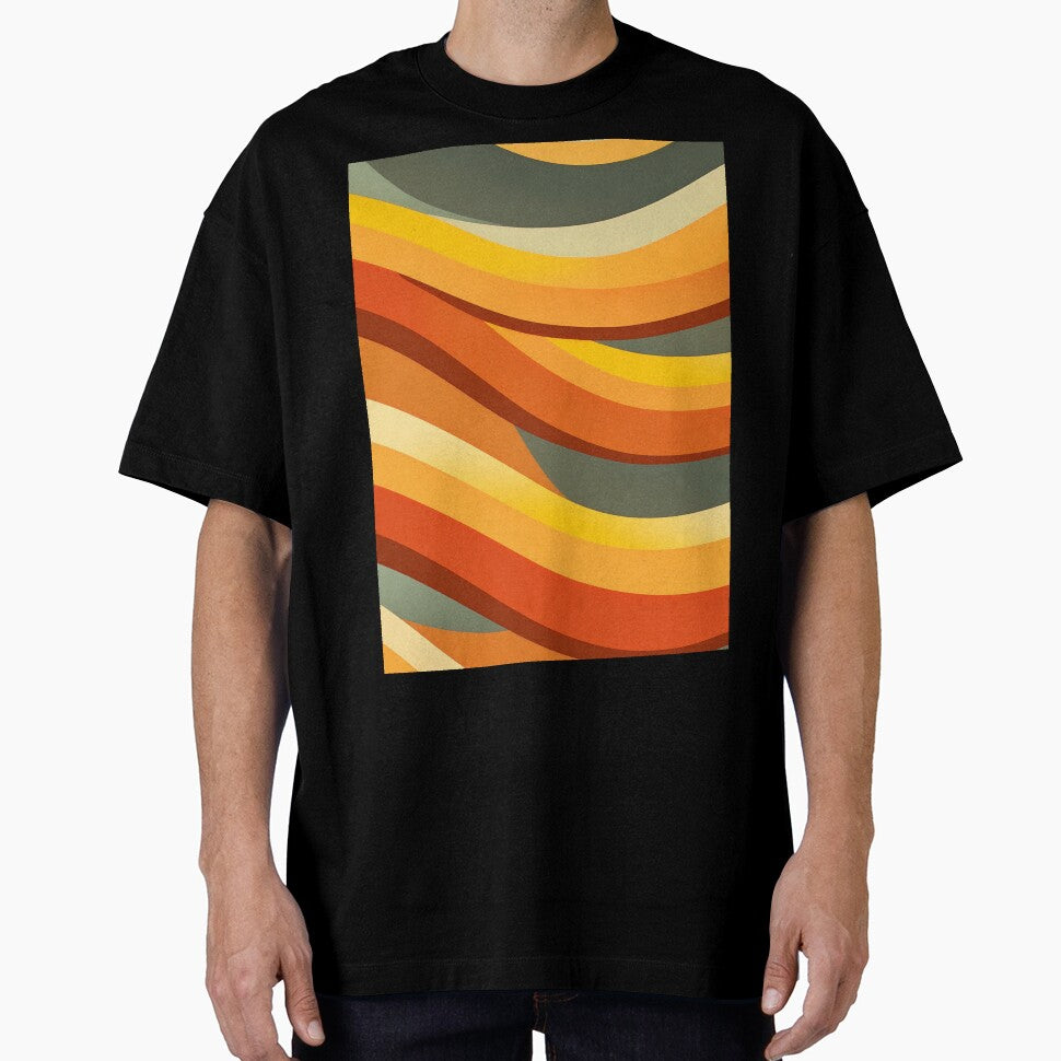 Retro Earthy Wavy Stripe Pattern by SassyArtistry