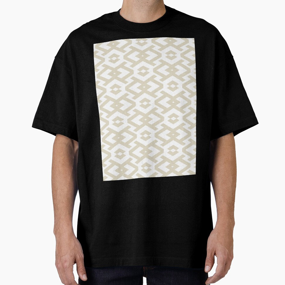 Beige and White Art Deco Geometric Shape Pattern Pairs Dutch Boy 2022 Popular Color Antique White 011W - Colour Trends - Trending Hues by ColorOfTheYears