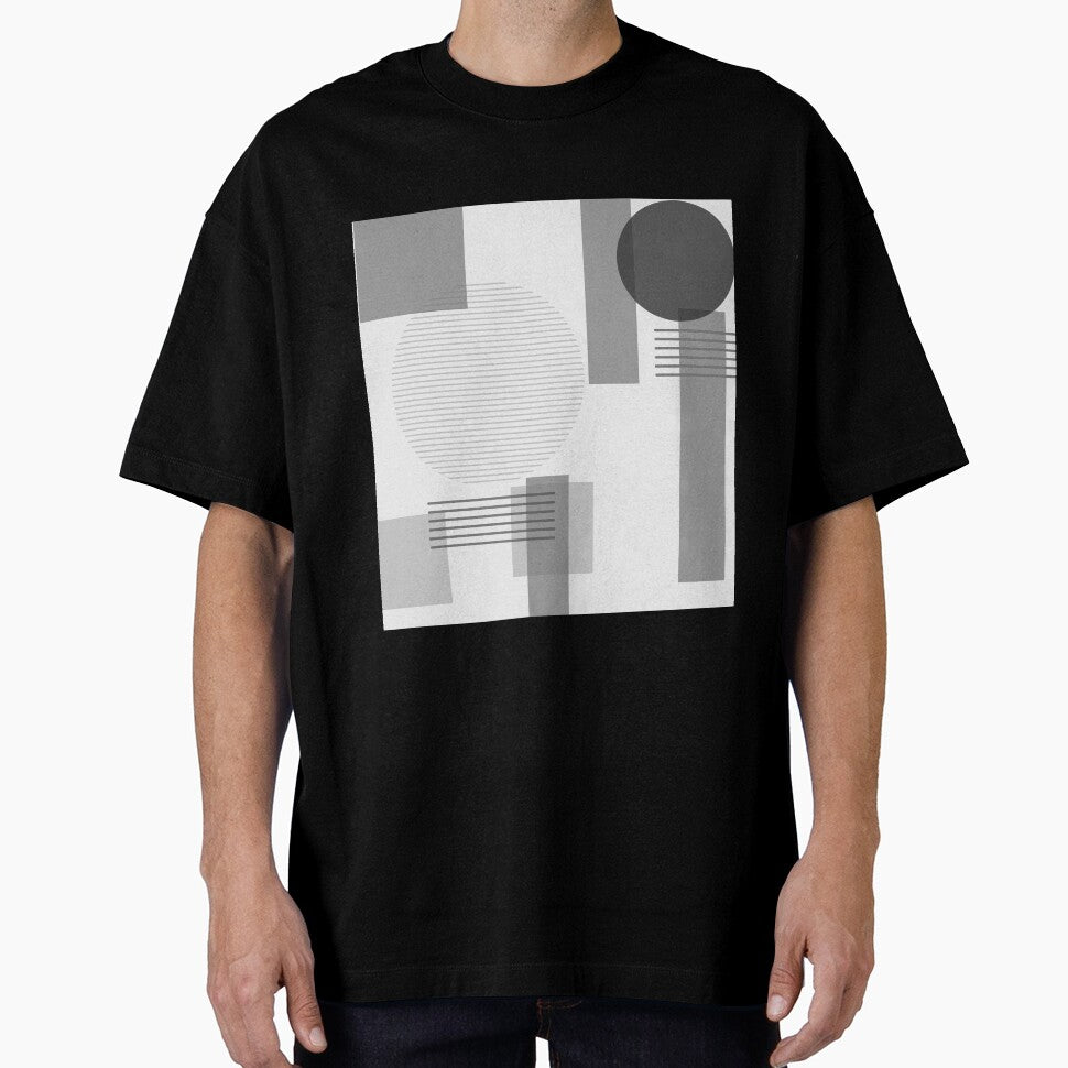 Black and White Tones Squares and Circles, Greyscale by CoffeeWires