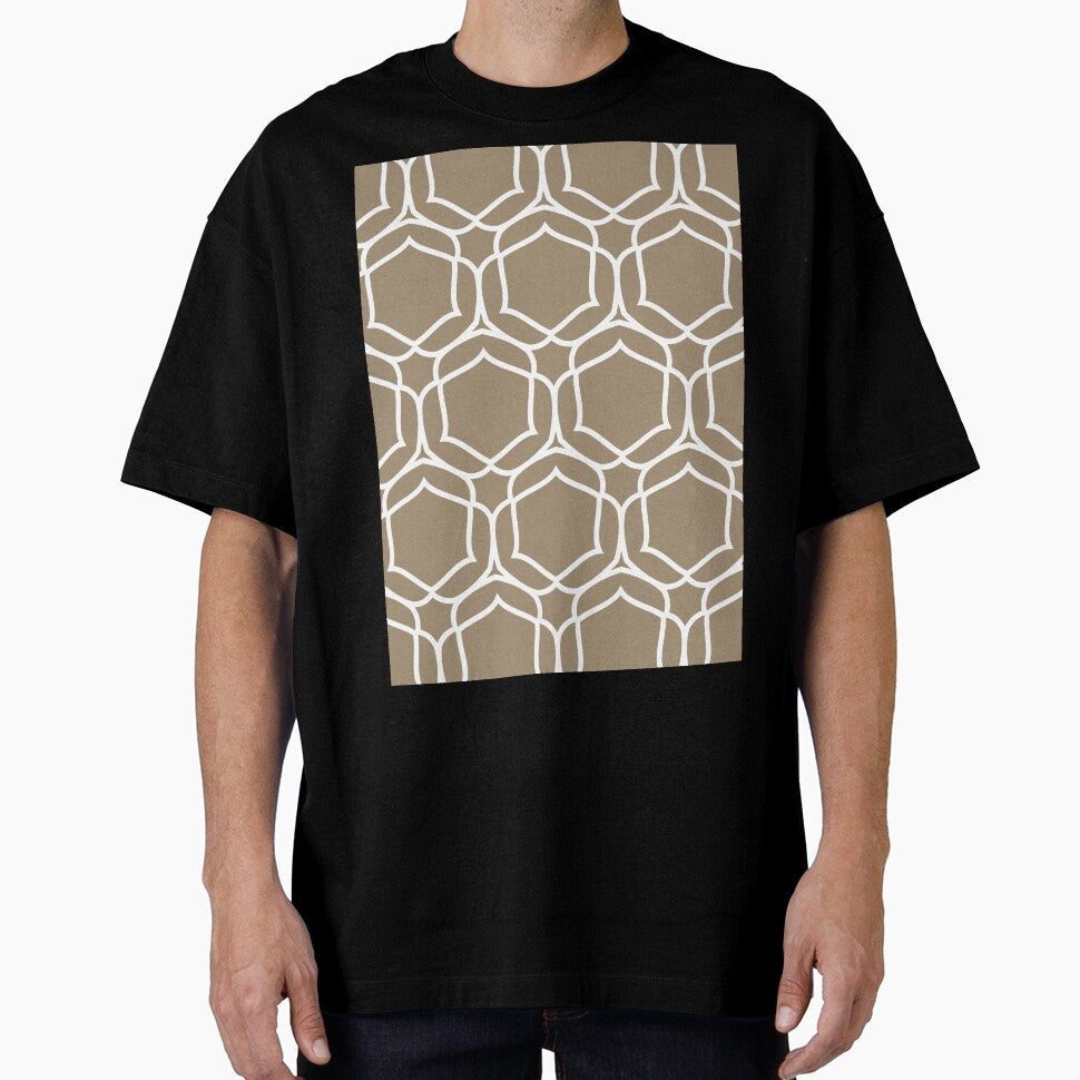 Brown and White Overlapping Shape Tile Pattern Pairs DE 2022 Trending Color Tuscan Mosaic DE6208 by ColorOfTheYears