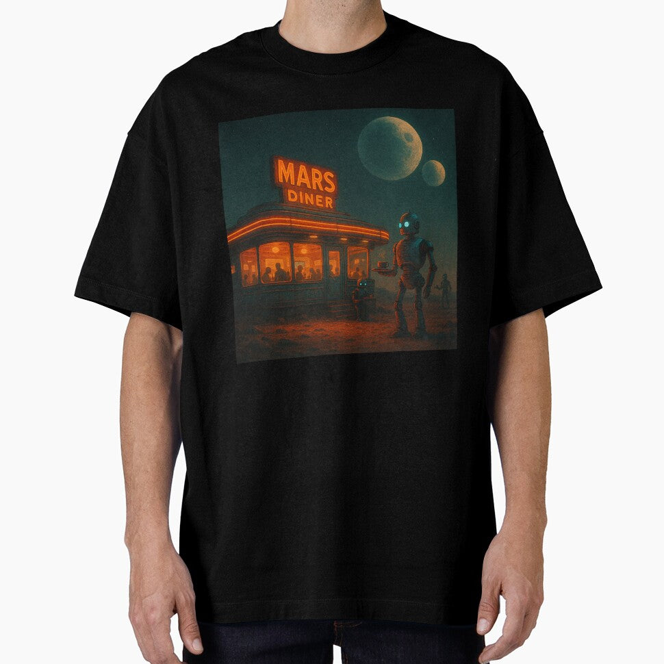 Retro Martian Diner – Robots Under Twin Moons by holaitssher
