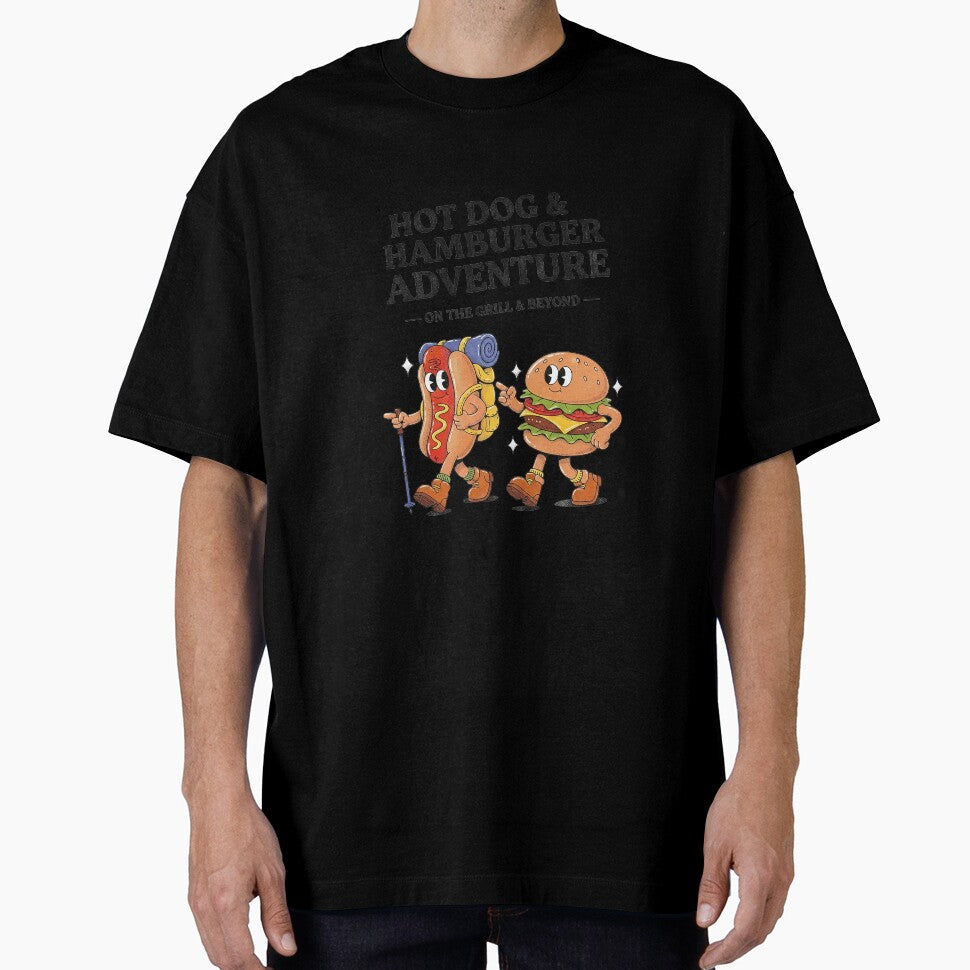 Hot Dog Hamburger Adventure On The Grill Retro by HoopeStylee