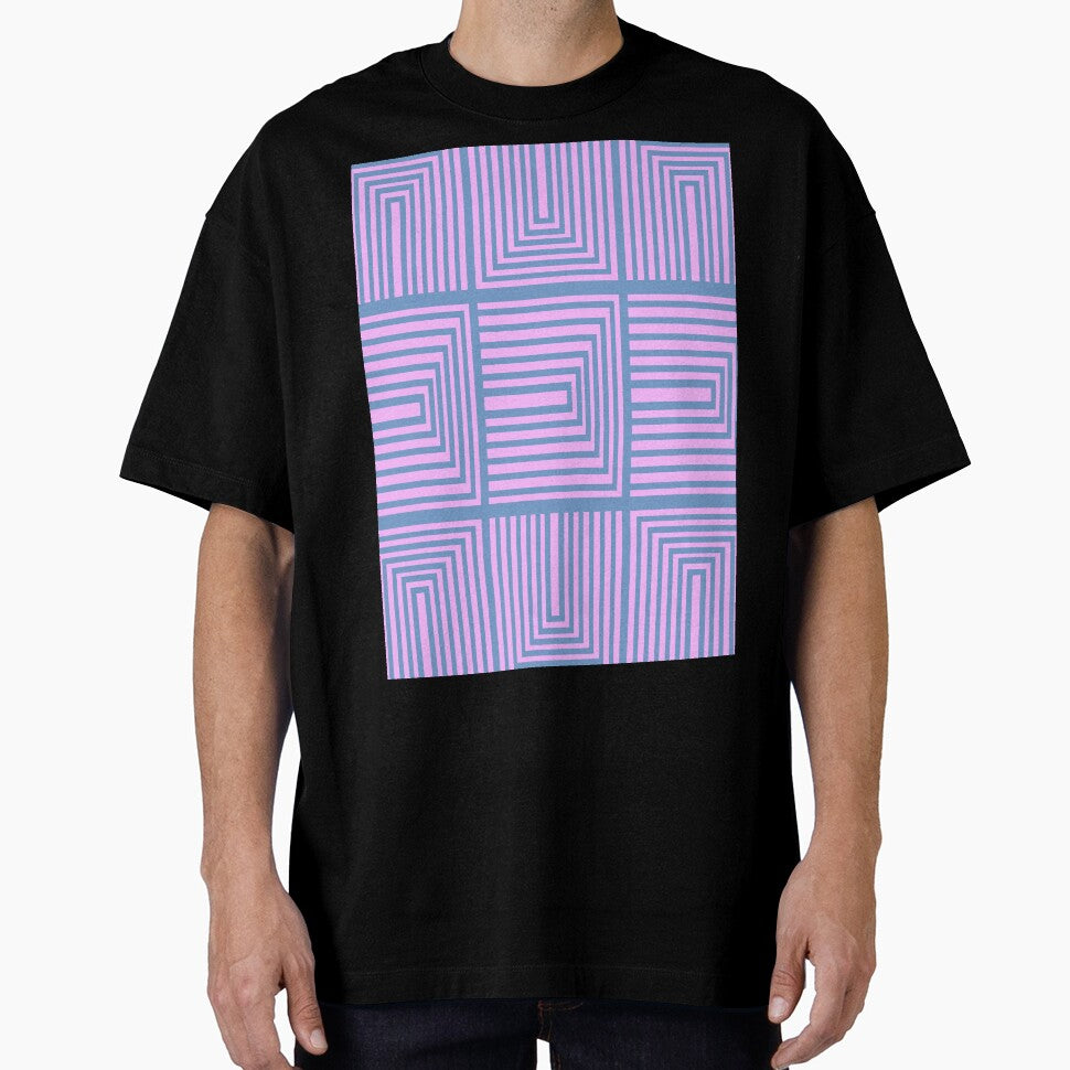 Mid Mod Op Art in Pink and Blue by JuneJournal