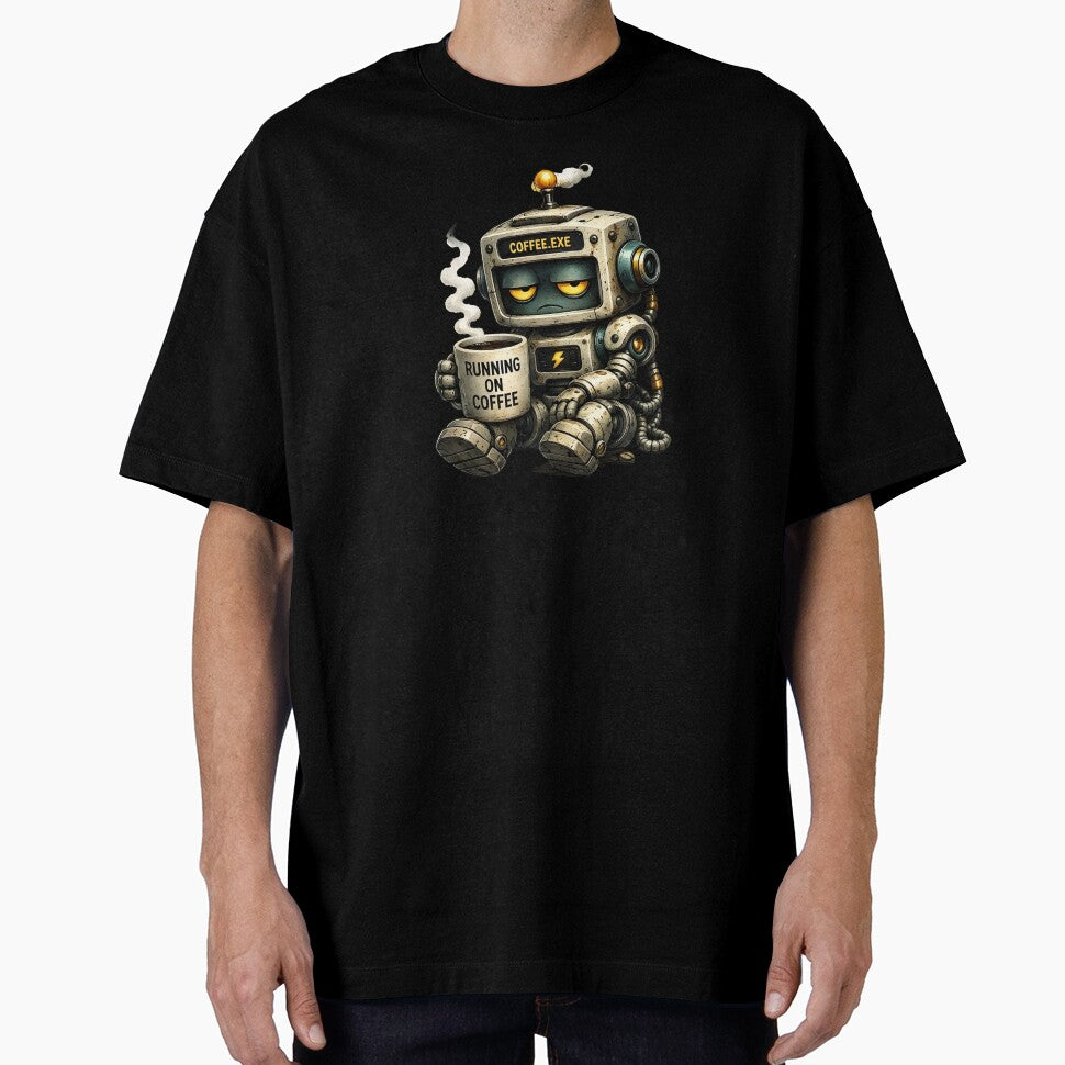 Funny Grumpy Robot Coffee Humor by RustyBot