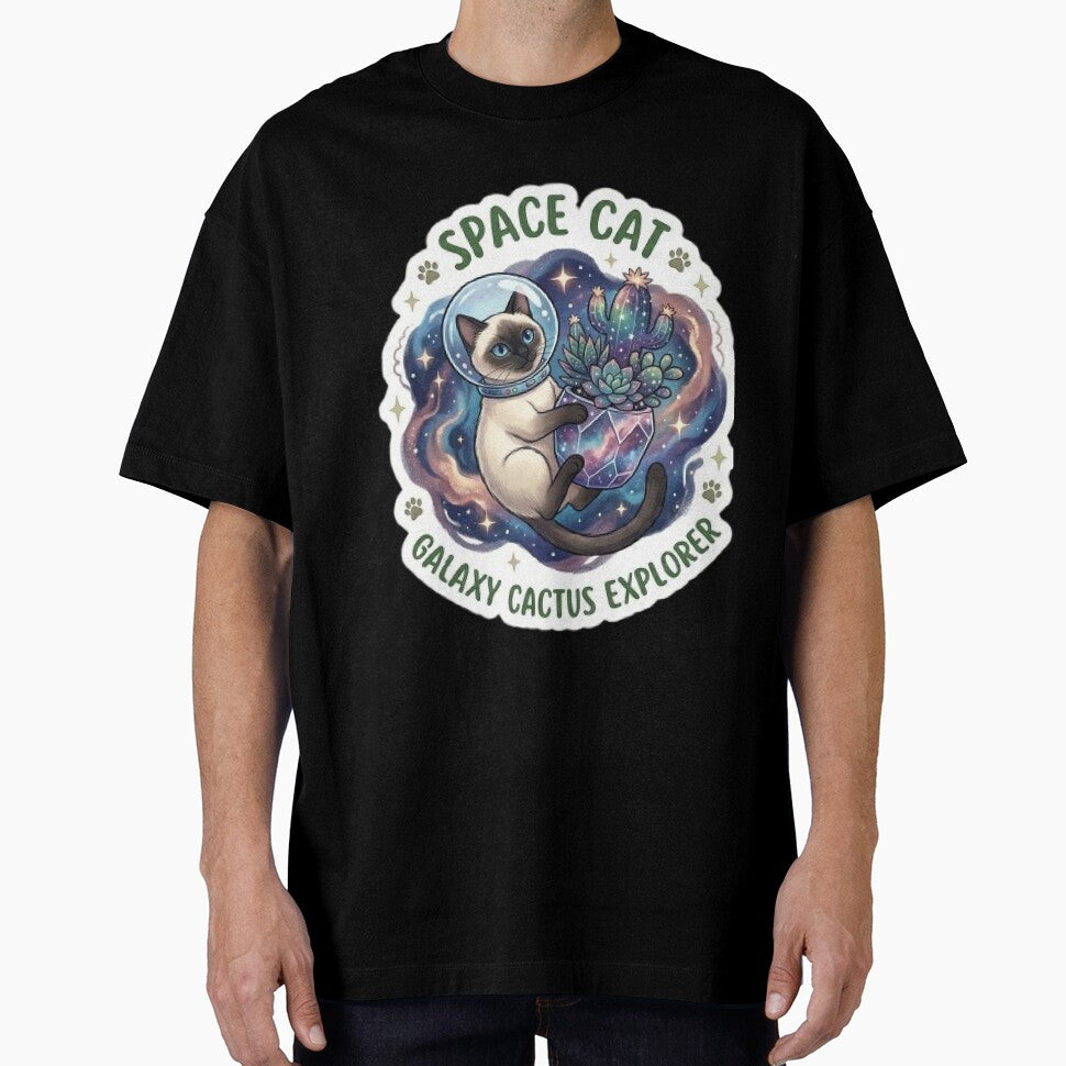Space Cat Galaxy Cactus Explorer - Cosmic Succulent Sticker by Barkashow