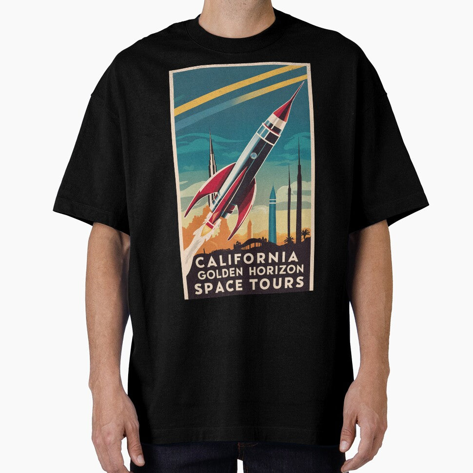 California Golden Horizon Space Tours – Retro Vintage Distressed by 3MillsDesign