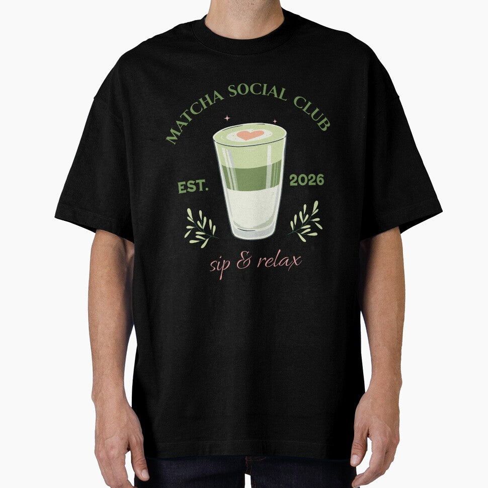 Matcha Social Club – Aesthetic Matcha Latte Illustration, Cute Café Style Design by Trend-Dify