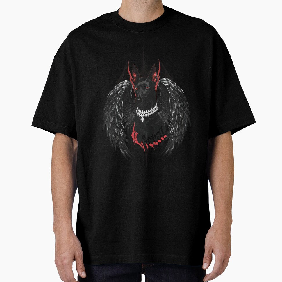 Cyber Gothic Doberman | Dark Angel Y2K Dog Design with Luxury Punk Vibe by Pandositive