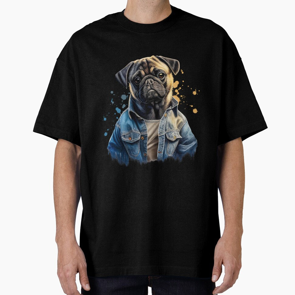 Watercolor Pug Dog Dog Clipart, Urban Art by RomanDigitalArt