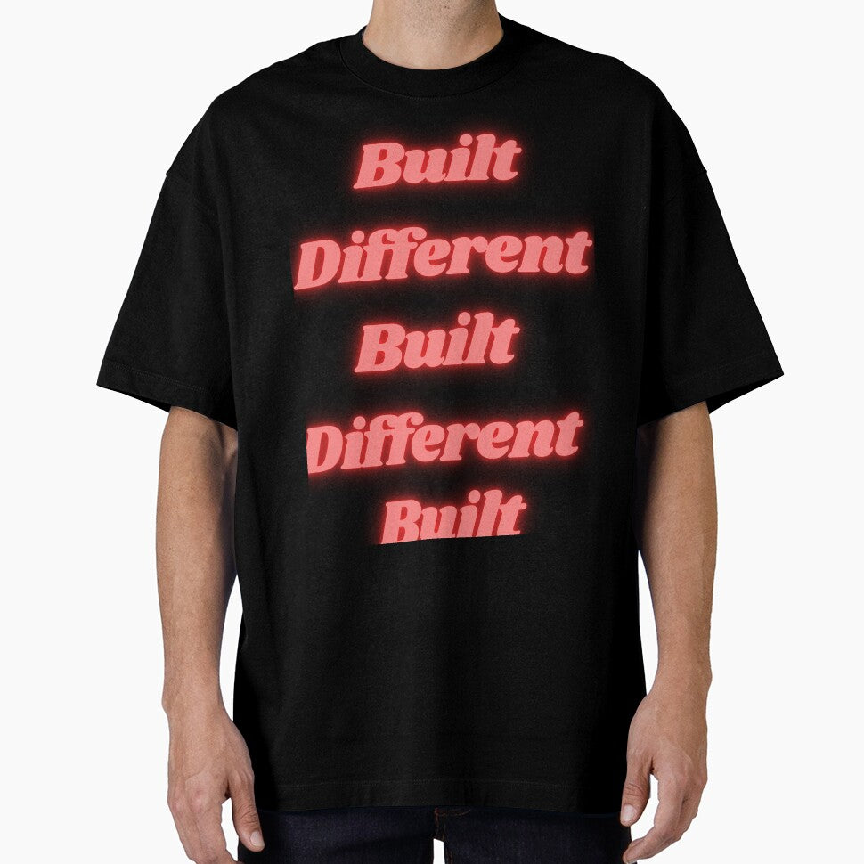 Built Different Neon Sign Aesthetic Motivational Quote Pink Retro by Extremeallie