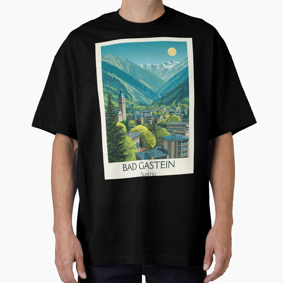 Bad Gastein Austria Vintage Travel Poster - Historic Spa Town View by TuncGK