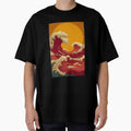 Red Hokusai Waves by InnerByJonas