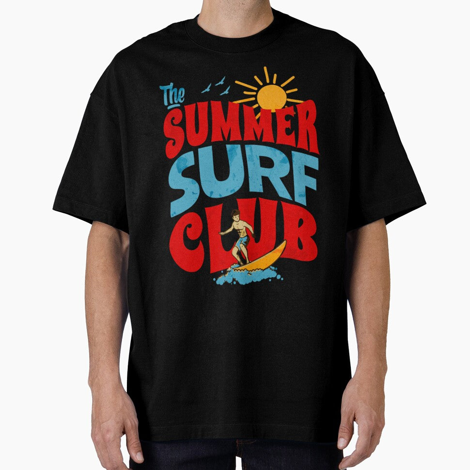 "Just Game – The Summer Surf Club" Bold Typography Design – Retro Beach & Surf Aesthetic by Colorful-Garden