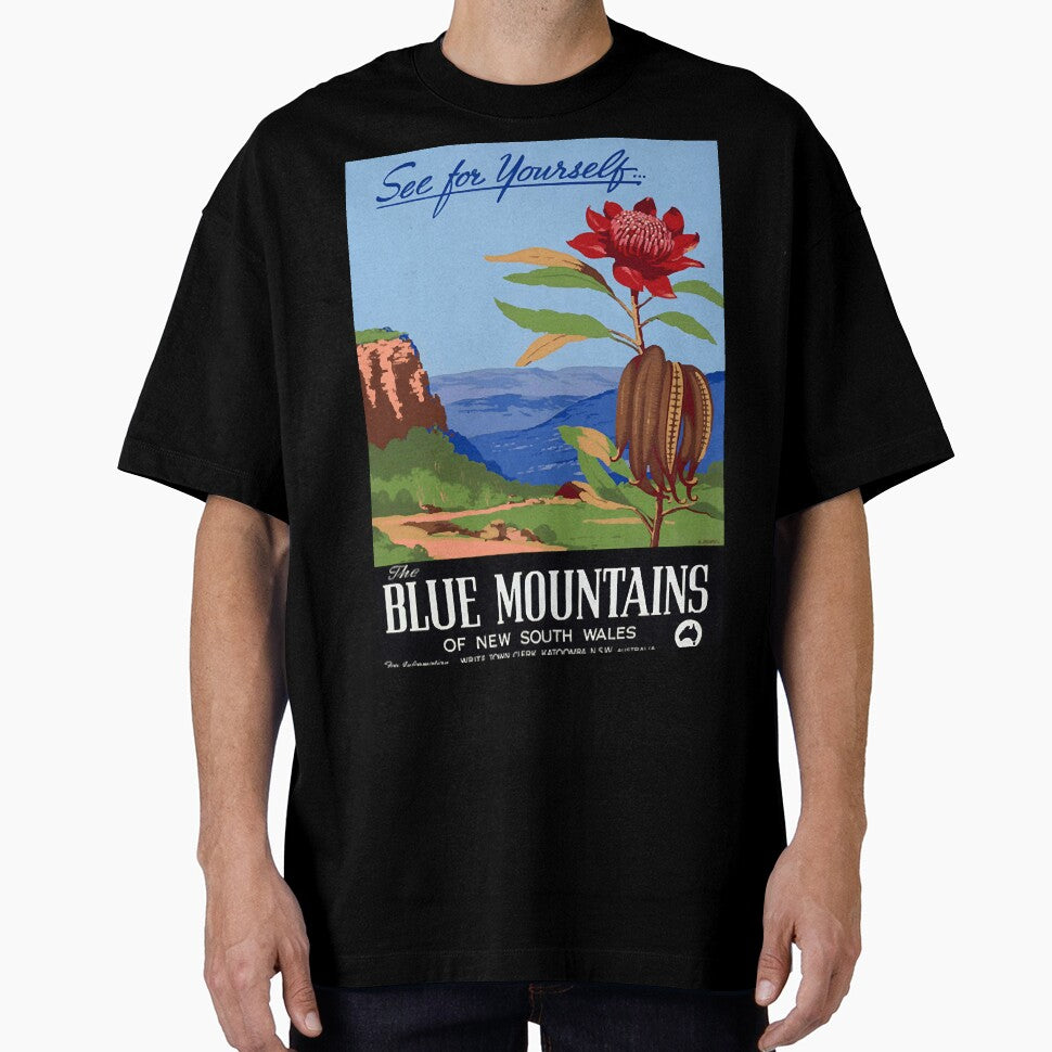 Vintage Travel Poster Blue Mountains See for yourself Australia by Lazarz8