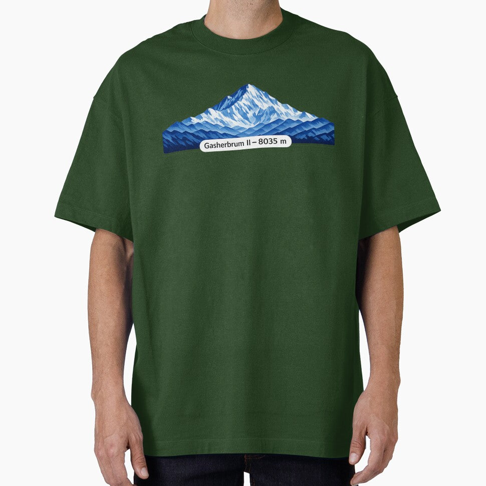 Gasherbrum II 8035 m – Minimalist Himalayan Mountain Sticker by GabeMountainArt
