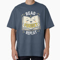 Read Forget Repeat Funny Sleepy Book Back To School Bookworm Student T-Shirt by HopeAndHustle