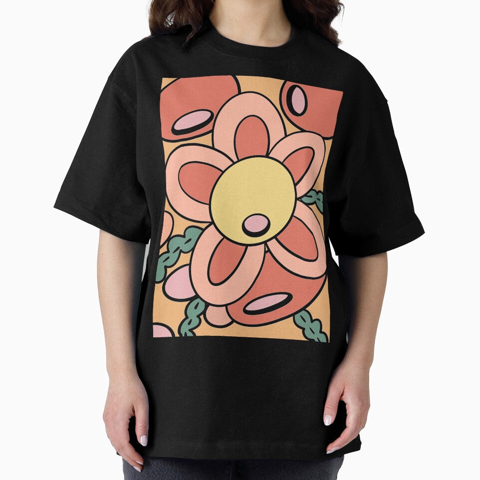 Retro Daisy Flower Pattern | Cute Peach Floral Aesthetic | 70s Groovy Warm Tone Design by Moon-Petal