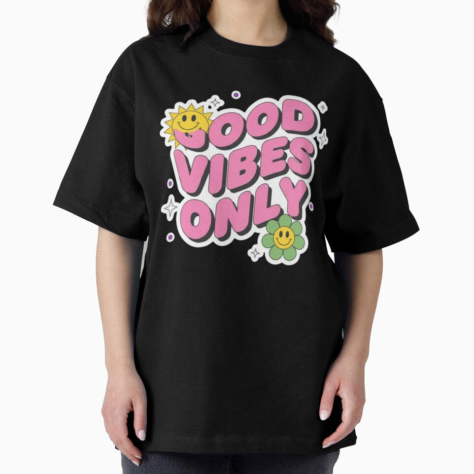 good Vibes Only retro Typography Design tshirt by anandsiva2703