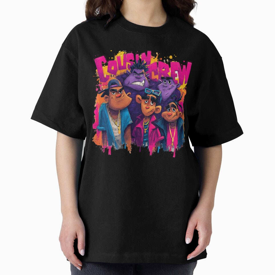 Cousin Crew Street Art – Hip Hop Style Family Reunion Graphic Tee, Graffiti Characters Family Matching T-Shirt by Happy'CLICK'