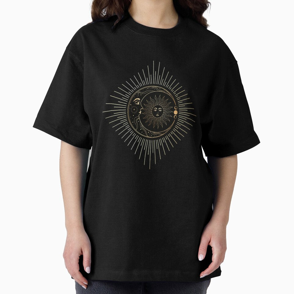 Gold Vintage Sun and Moon and Stars Diamond by MusberriDesigns