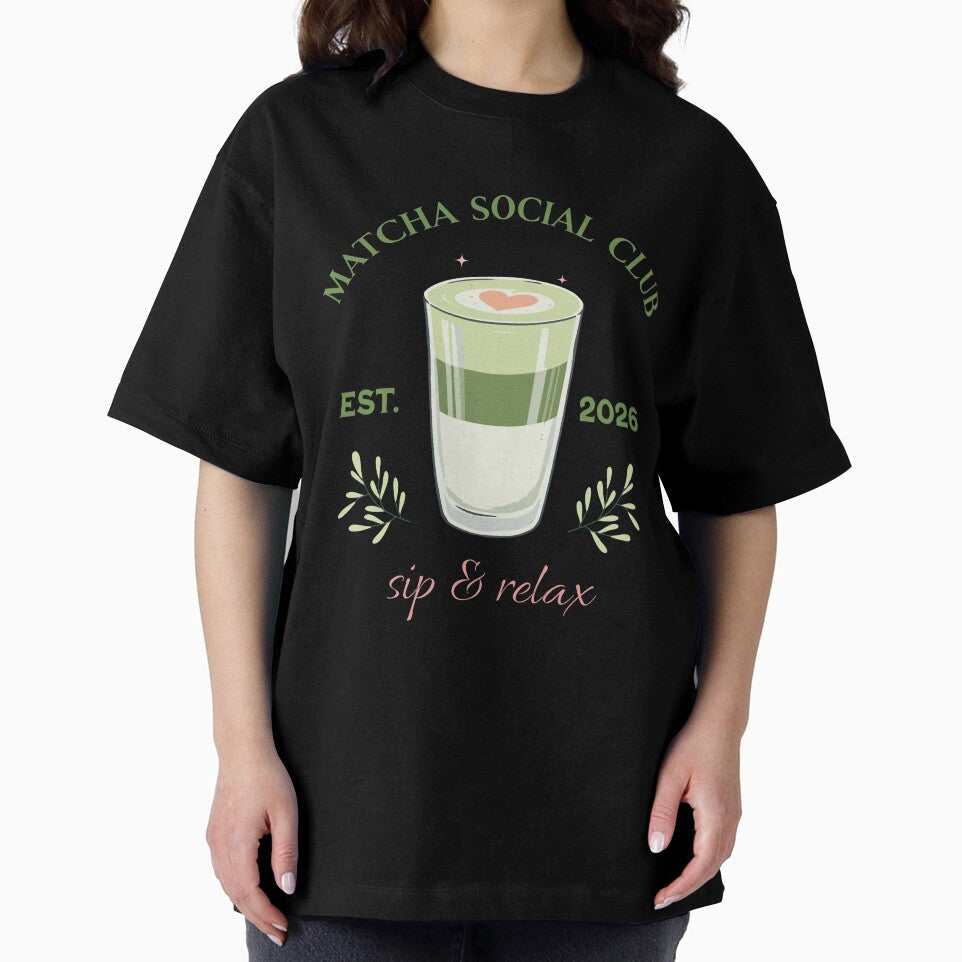 Matcha Social Club – Aesthetic Matcha Latte Illustration, Cute Café Style Design by Trend-Dify