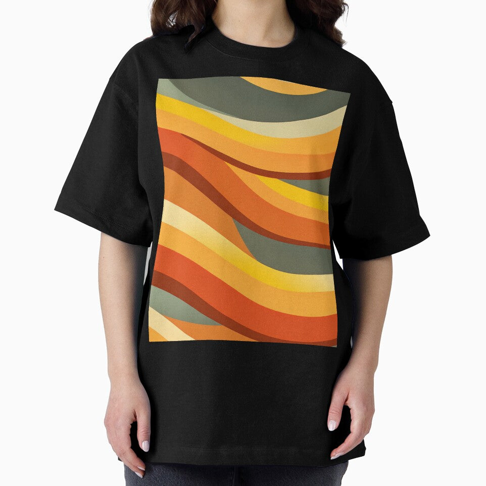 Retro Earthy Wavy Stripe Pattern by SassyArtistry
