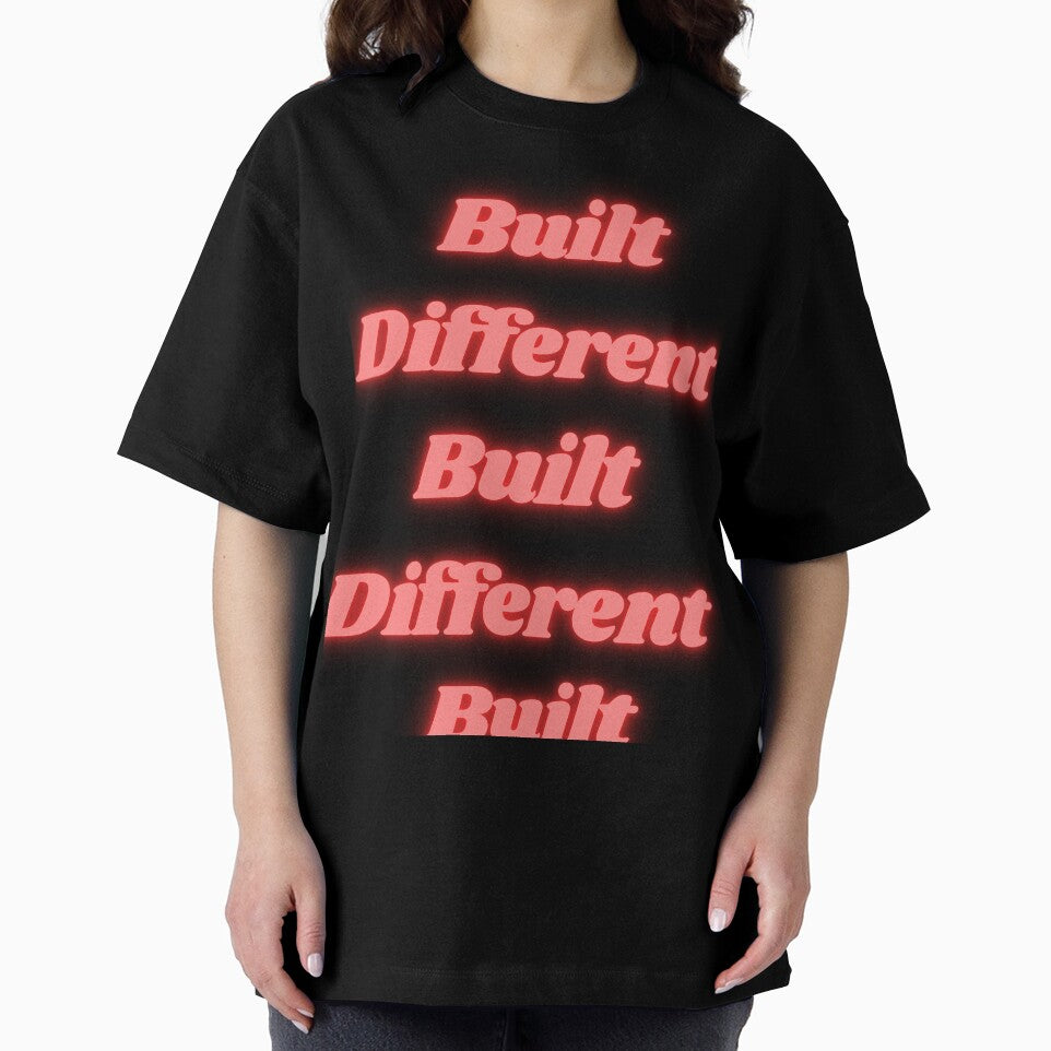 Built Different Neon Sign Aesthetic Motivational Quote Pink Retro by Extremeallie