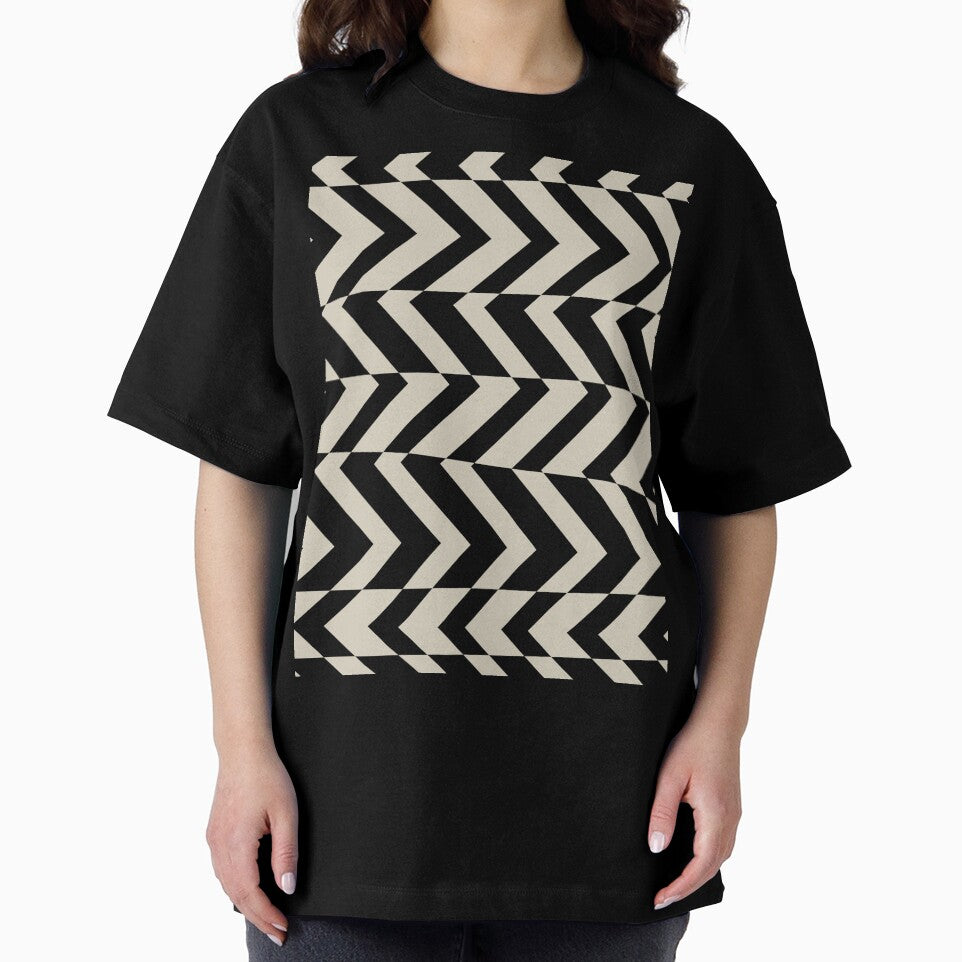 Black and Tan Retro Chevron Stripe Pattern Pairs DE 2022 Popular Color Doric White DET641 by ColorOfTheYears
