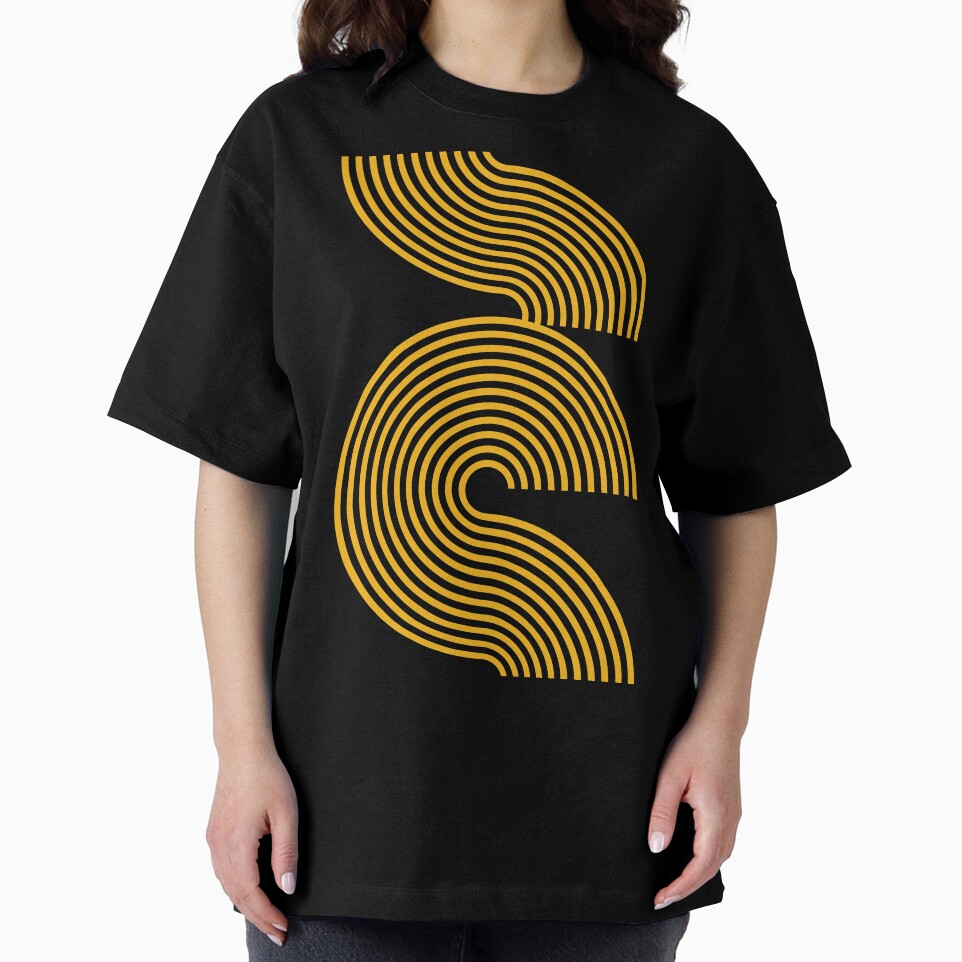 Yellow Retro Mid Century Modern Line Pattern by Inogitna Designs